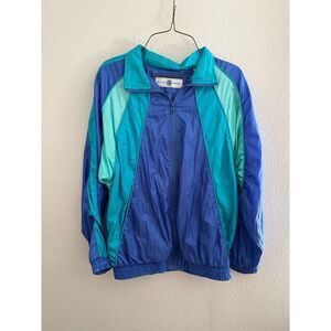 Vintage NOW SPORT blue 80s windbreaker size small